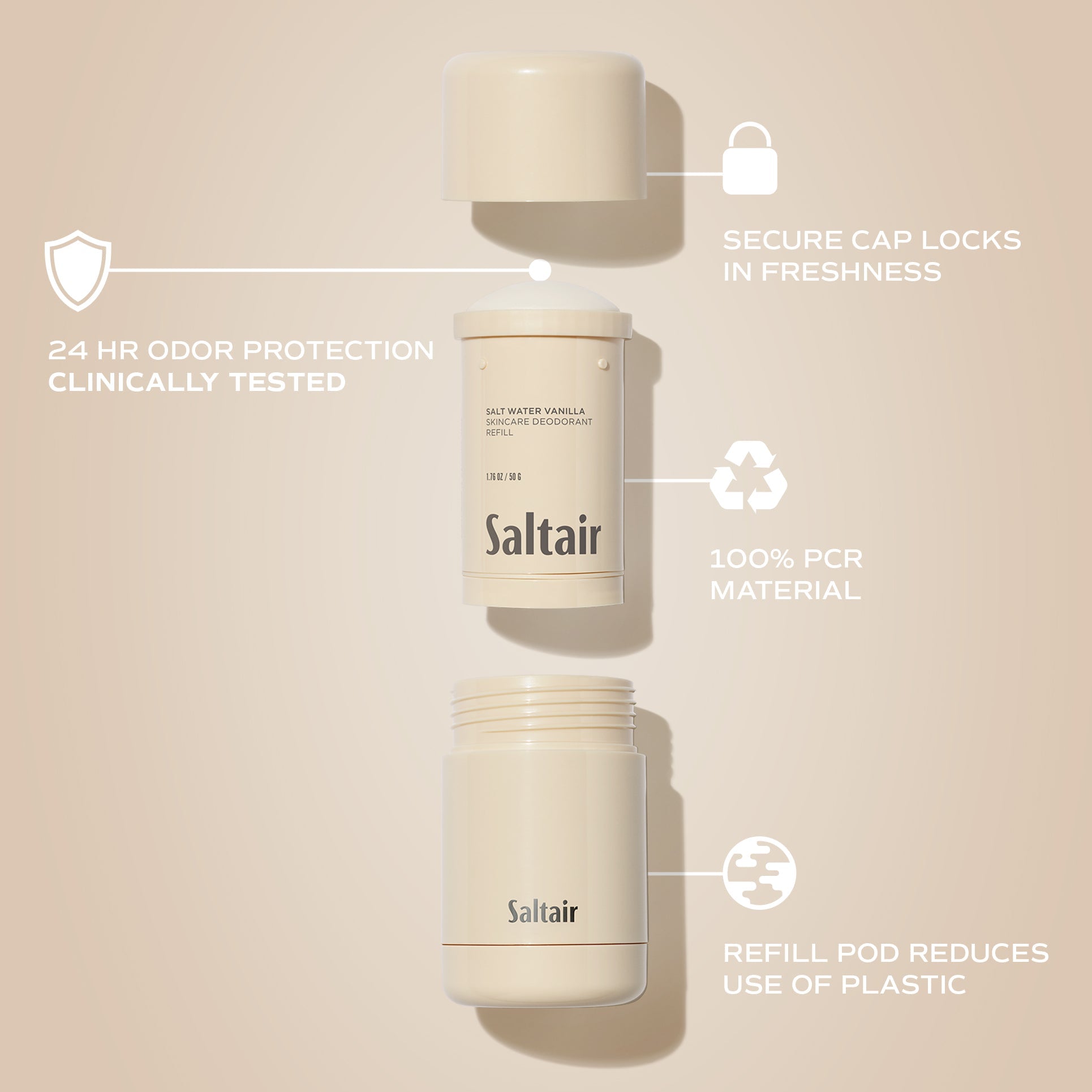 Salt Water Vanilla - Skincare Deodorant